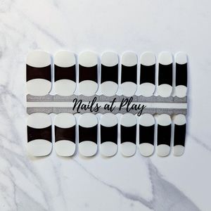 5 for $20 Nail Wraps- Black French Tips (transparent)